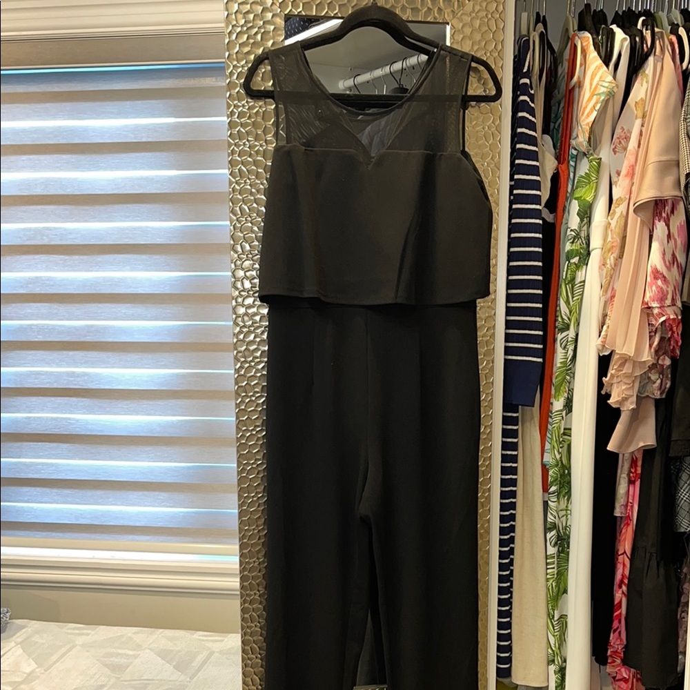 Enfocus Studio Black Layered Jumpsuit